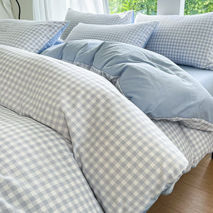 Pastel Gingham Pure Cotton Bedding Set