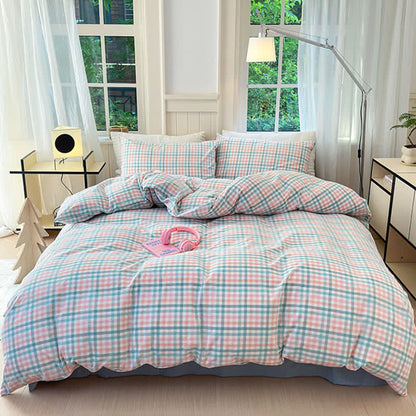 Small Check Gingham Cotton Bedding Set
