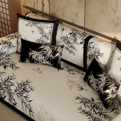 Vintage Oriental Branch & Floral Sofa Slipcover