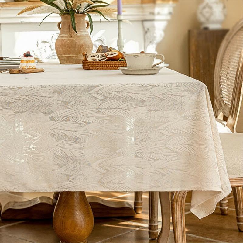 Leaf Pattern Jacquard Tablecloth