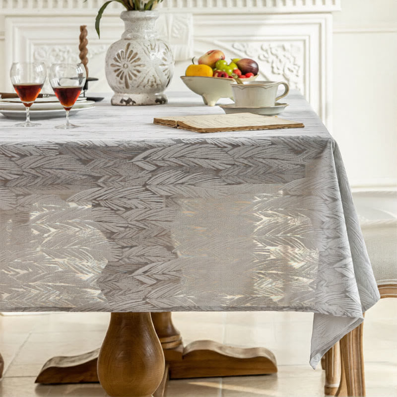 Leaf Pattern Jacquard Tablecloth