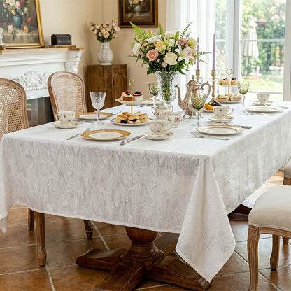 Leaf Pattern Jacquard Tablecloth