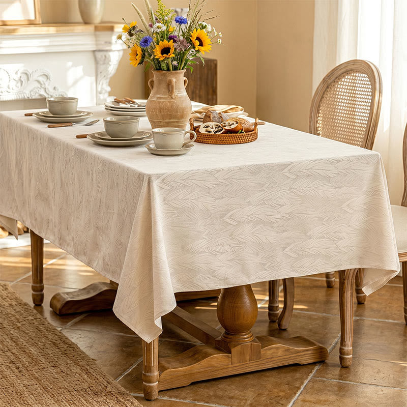 Leaf Pattern Jacquard Tablecloth