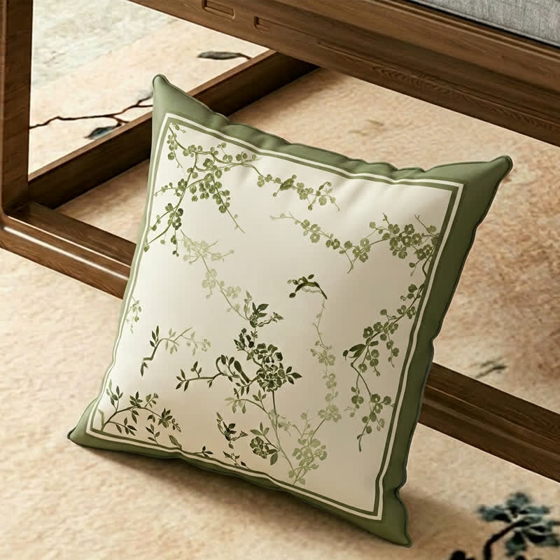 Vintage Green Plum Blossom Sofa Slipcover