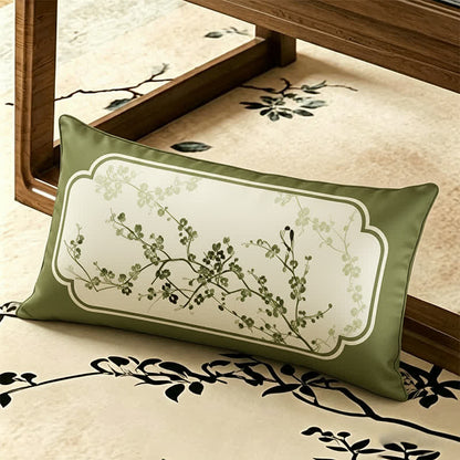 Vintage Green Plum Blossom Sofa Slipcover