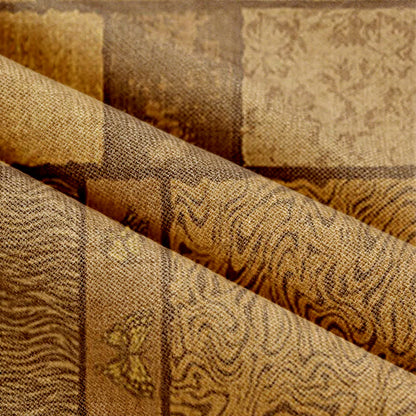Vintage Wood-Tone Room Divider Door Curtain 0514 Brown Curtains Door Tapestry Doorway Curtain Fabric Partition Floral Privacy Screen Rod Pocket Room Divider Tassel