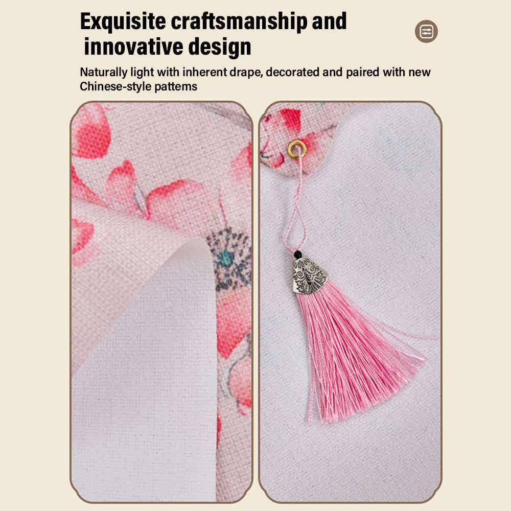 Cherry Blossom Waterproof Doorway Curtain 0514 Cherry Blossom Curtains Door Tapestry Doorway Curtain Fabric Partition Floral Pink Privacy Screen Rod Pocket Room Divider Tassel