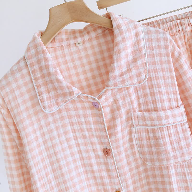 Gingham Pure Cotton Pajama Set