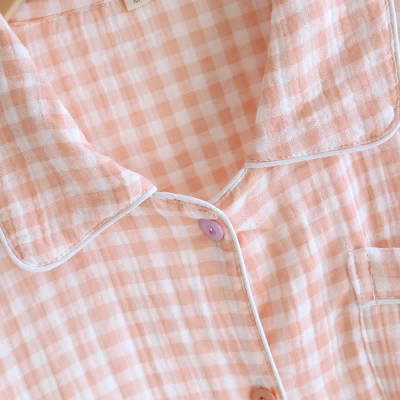 Gingham Pure Cotton Pajama Set