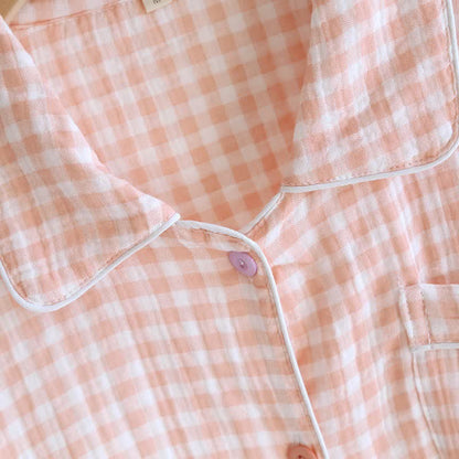 Gingham Pure Cotton Pajama Set