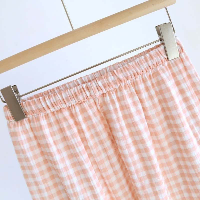 Gingham Pure Cotton Pajama Set
