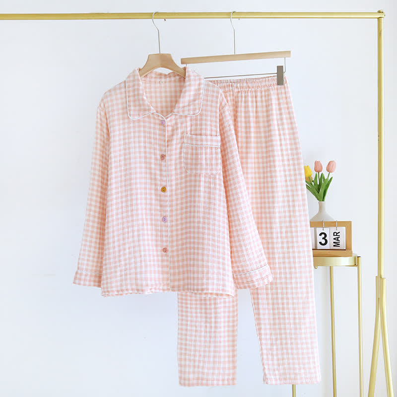 Gingham Pure Cotton Pajama Set