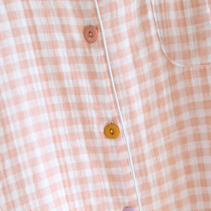 Gingham Pure Cotton Pajama Set
