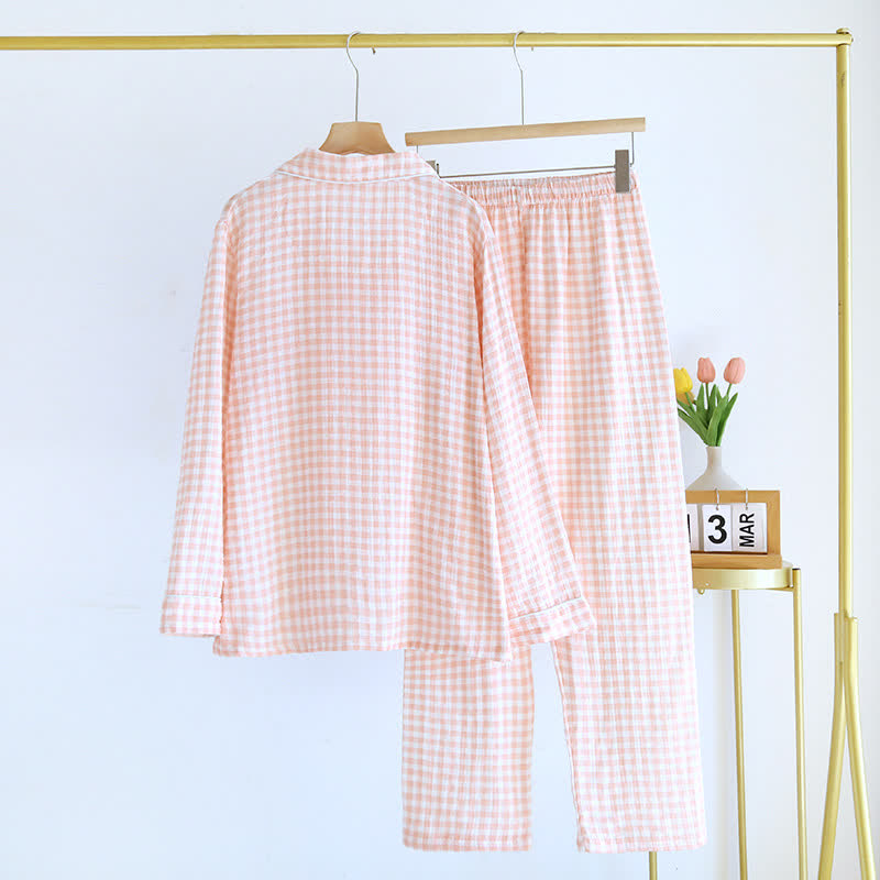 Gingham Pure Cotton Pajama Set