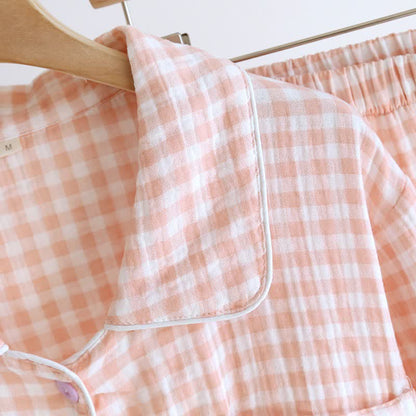 Gingham Pure Cotton Pajama Set