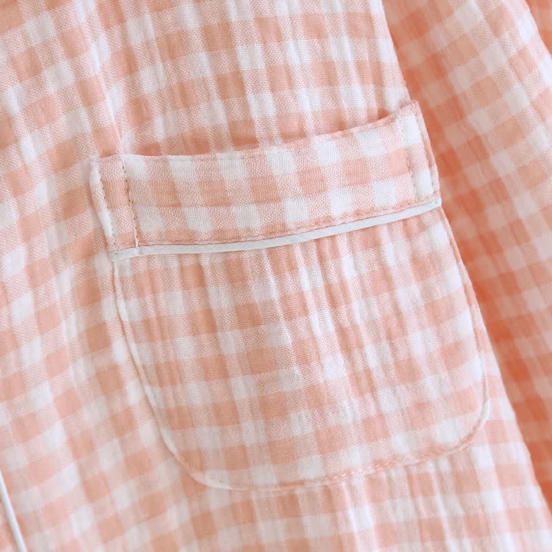 Gingham Pure Cotton Pajama Set
