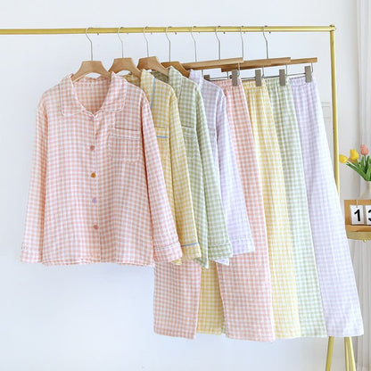 Gingham Pure Cotton Pajama Set