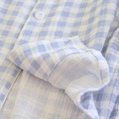 Matching Couples Plaid Cotton Gauze Pajamas