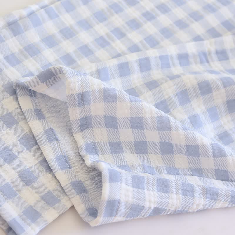 Matching Couples Plaid Cotton Gauze Pajamas