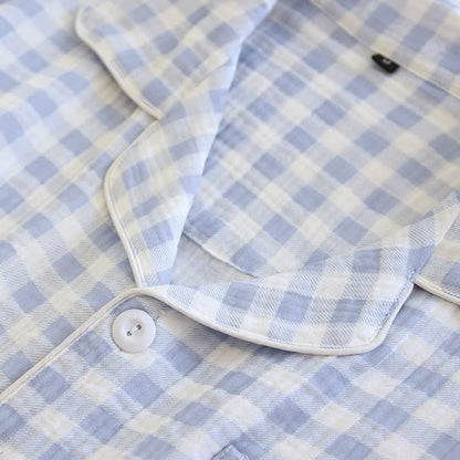 Matching Couples Plaid Cotton Gauze Pajamas