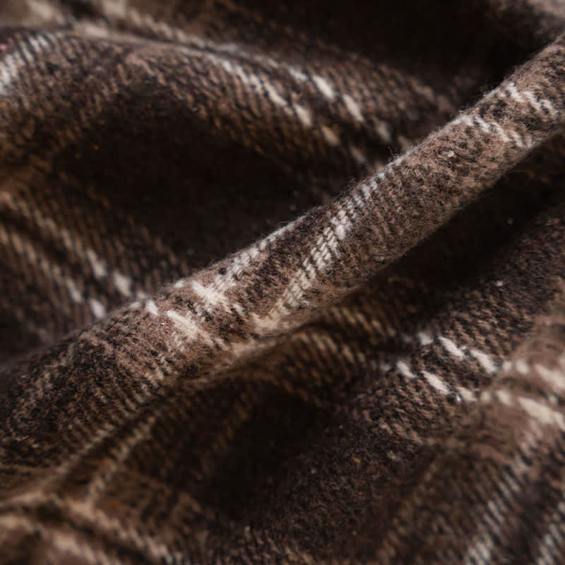 Vintage Style Plaid Tassel Curtain