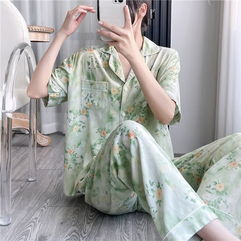 Refresh Floral Silky Loungewear Set