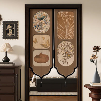 Vintage Oriental Room Divider Door Curtain