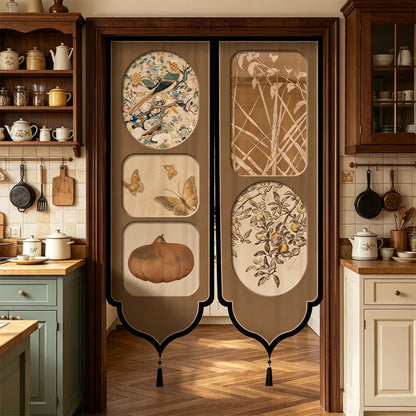 Vintage Oriental Room Divider Door Curtain