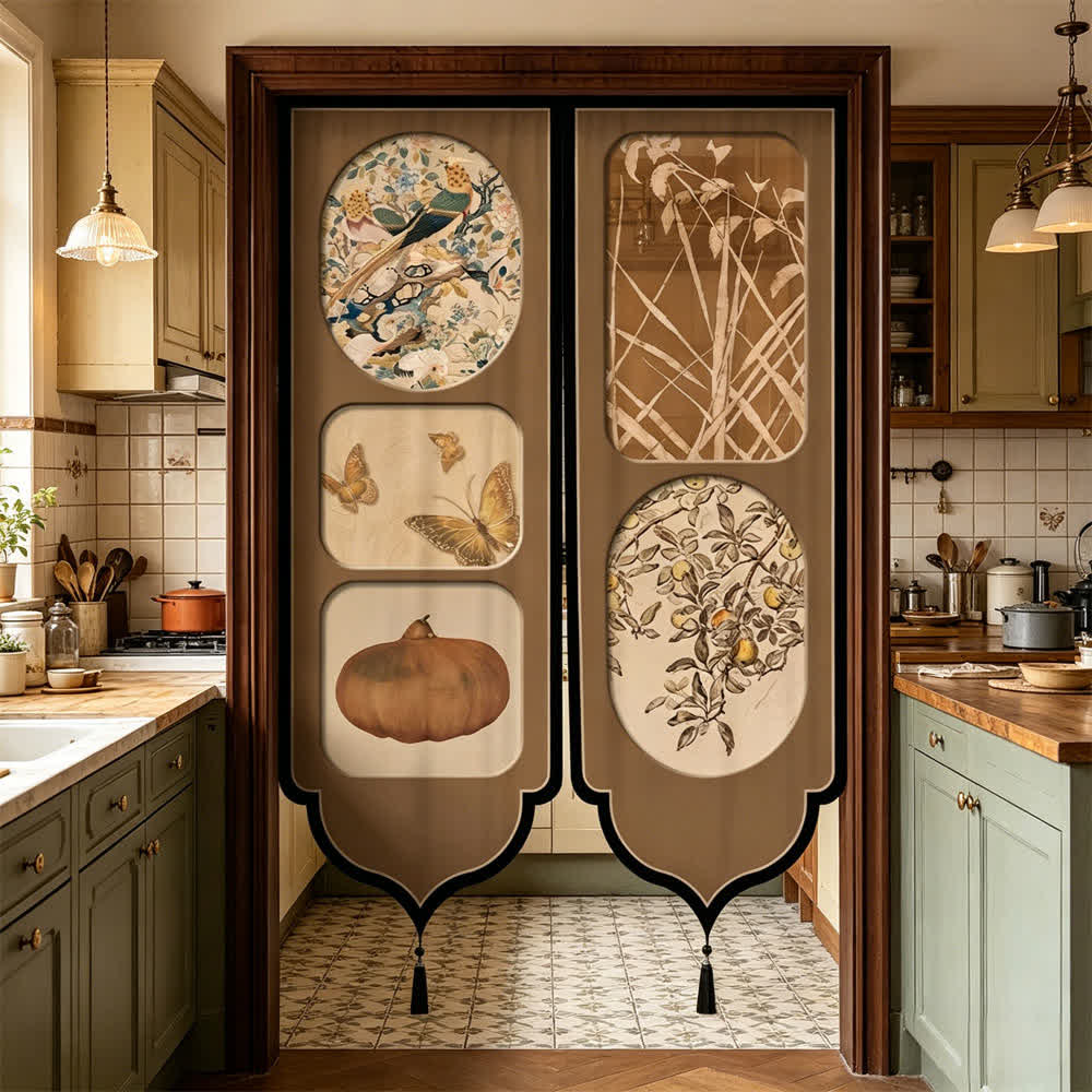Vintage Oriental Room Divider Door Curtain
