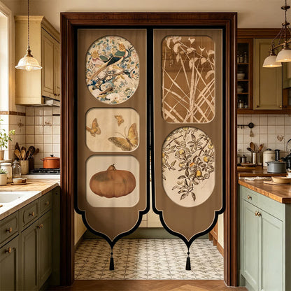 Vintage Oriental Room Divider Door Curtain