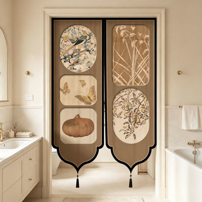 Vintage Oriental Room Divider Door Curtain