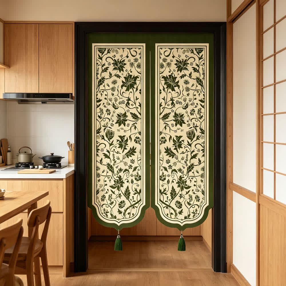 Vintage Floral Room Divider Door Curtain