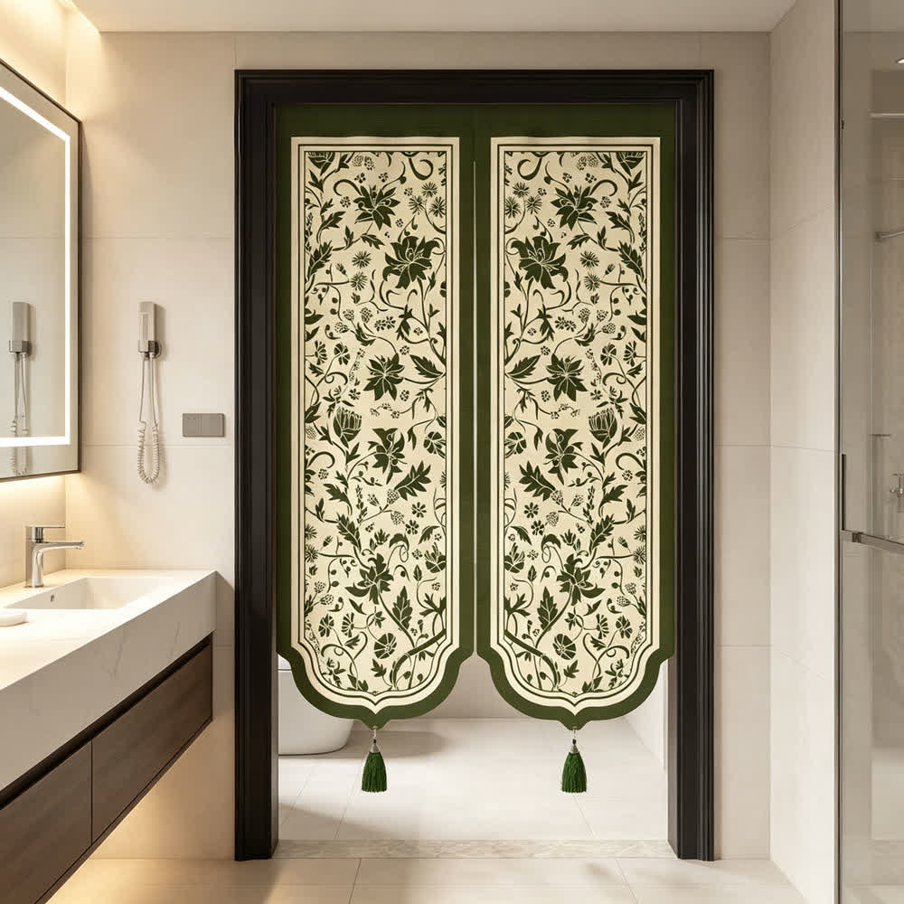 Vintage Floral Room Divider Door Curtain