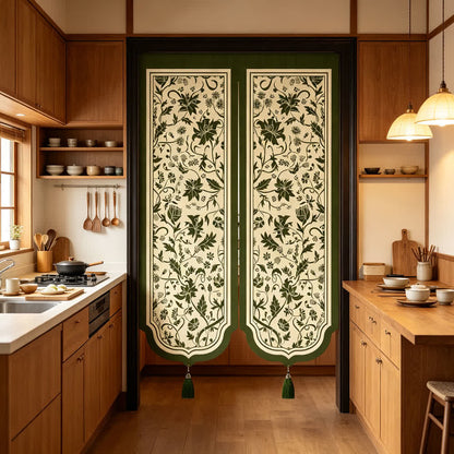 Vintage Floral Room Divider Door Curtain