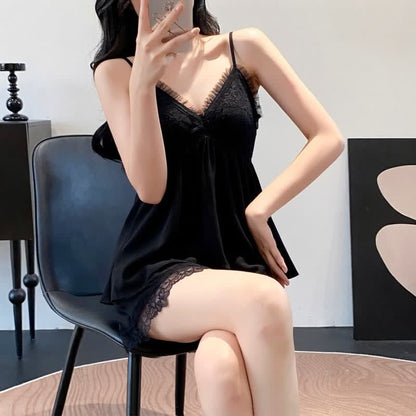 Elegant Lace Trim Loungewear Set