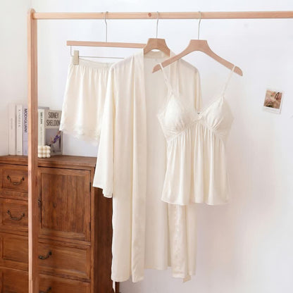 Elegant Lace Trim Loungewear Set
