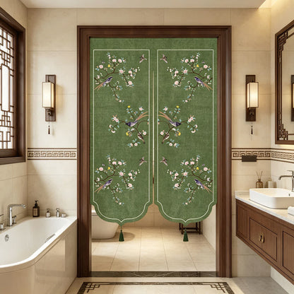 Floral Bird Room Divider Door Curtain