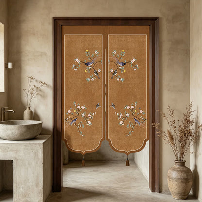 Floral Bird Room Divider Door Curtain