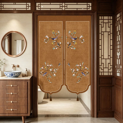 Floral Bird Room Divider Door Curtain