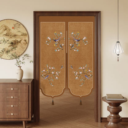 Floral Bird Room Divider Door Curtain