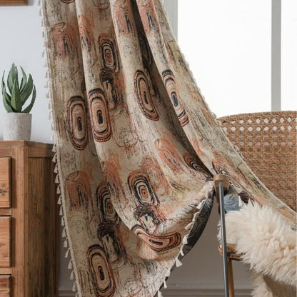 Tree Ring Jacquard Curtain with Tassel