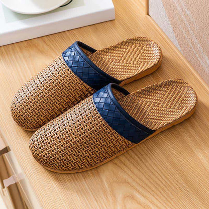 Natural Rattan Anti-Slip Indoor Slippers