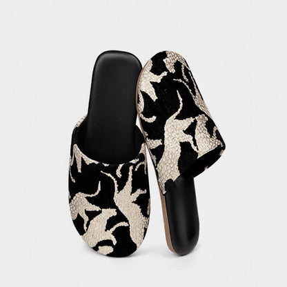 Jacquard Animal Closed-ToeIndoor Slippers