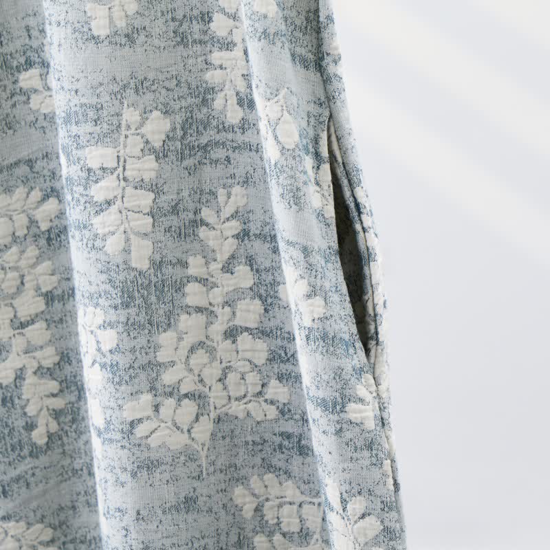 Elegant Botanical Pure Cotton Sleeveless Nightgown