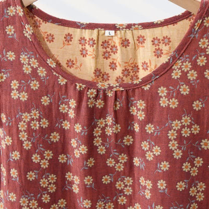Country Daisy Pure Cotton Sleeveless Nightgown