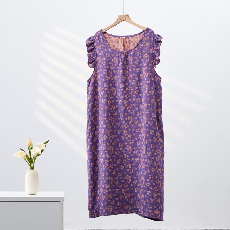 Country Daisy Pure Cotton Sleeveless Nightgown