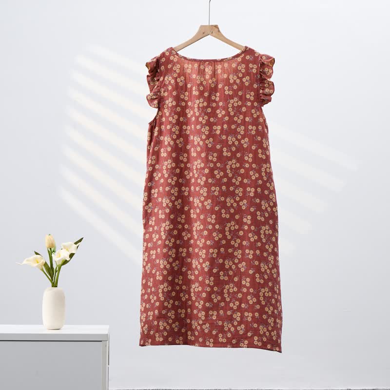 Country Daisy Pure Cotton Sleeveless Nightgown