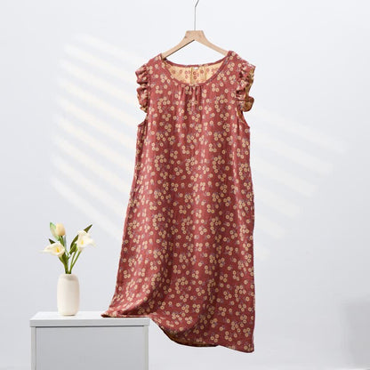 Country Daisy Pure Cotton Sleeveless Nightgown