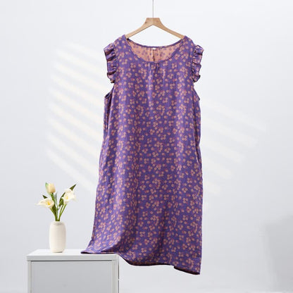 Country Daisy Pure Cotton Sleeveless Nightgown
