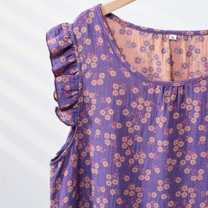 Country Daisy Pure Cotton Sleeveless Nightgown